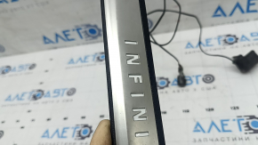 Left outer door sill plate for Infiniti QX50 19-22, chrome with backlight, scratches