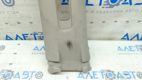 Left upper center pillar trim for Nissan Rogue 14-20, gray, needs cleaning, damaged fasteners