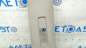 Left upper center pillar trim for Nissan Rogue 14-20, gray, needs cleaning, damaged fasteners