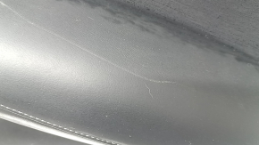 Door trim, rear right Infiniti QX50 19-21, black with black leather insert, gray stitching, black leather armrest, glossy gray molding, with handle, with backlight, scratches, dents, tears