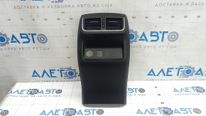 Infiniti QX50 19-22 rear center console trim, black with chrome, with deflector