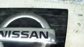 Nissan Rogue 17-18 front grille emblem, square, radar-ready, sand-finished, polished