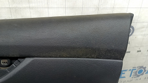 Front right door panel for a 17-20 Nissan Rogue, black with a black plastic insert, leather armrest, needs cleaning, scratches