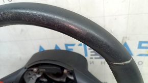Naked steering wheel Nissan Rogue 17-20 black leather, with buttons, needs cleaning, scratches, worn
