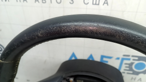 Naked steering wheel Nissan Rogue 17-20 black leather, with buttons, needs cleaning, scratches, worn