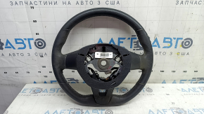 Naked steering wheel Nissan Rogue 17-20 black leather, with buttons, needs cleaning, scratches, worn