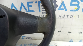 Naked steering wheel Nissan Rogue 17-20 black leather, with buttons, needs cleaning, scratches, worn
