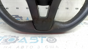 Naked steering wheel Nissan Rogue 17-20 black leather, with buttons, needs cleaning, scratches, worn