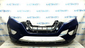 Front bumper bare Nissan Rogue 17-20 blue, scratches, broken frame