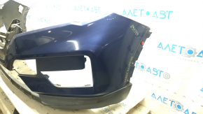Front bumper bare Nissan Rogue 17-20 blue, scratches, broken frame