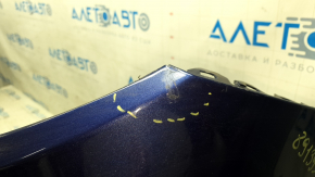 Front bumper bare Nissan Rogue 17-20 blue, scratches, broken frame