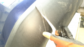 Front bumper bare Nissan Rogue 17-20 blue, scratches, broken frame