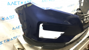 Front bumper bare Nissan Rogue 17-20 blue, scratches, broken frame