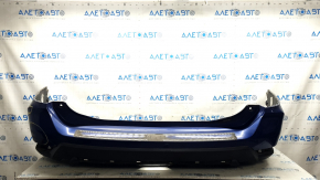 Bare rear bumper Nissan Rogue 17-20 blue, tears, broken fasteners