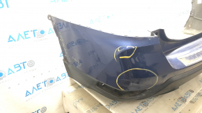Bare rear bumper Nissan Rogue 17-20 blue, tears, broken fasteners