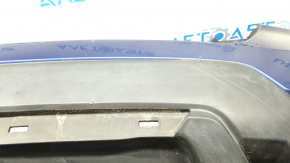Bare rear bumper Nissan Rogue 17-20 blue, tears, broken fasteners