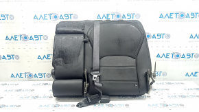 Backrest of the rear row of seats, 2nd row, left, Infiniti QX50 19-21, black leather, with a seat belt and armrest, wrinkled