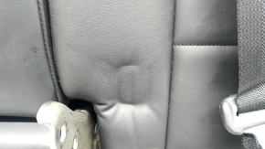 Backrest of the rear row of seats, 2nd row, left, Infiniti QX50 19-21, black leather, with a seat belt and armrest, wrinkled