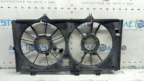 The diffuser radiator shroud is bare for a Toyota Camry V55 15-17 hybrid USA, the embedded parts are drilled out, the bolt is broken.