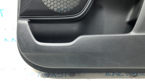 Honda CRV 17-22 black front right door panel, black cloth armrest, black cloth insert, light wood molding, needs cleaning, scratches, scuffs