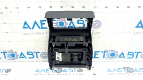 Rear center console trim for Audi Q5 80A 18-24 black with lower trim for USB Hub and cigarette lighter