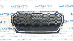 Audi Q5 80A 21-24 black gloss radiator grille assembly, chrome emblem and molding, S-Line, with frame, quattro emblem, illuminated emblem, scratches, emblem peeled off