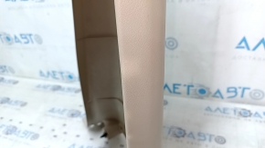 Lower left center pillar trim for Nissan Pathfinder 13-20 beige, type 2, scratched, plastic turned white