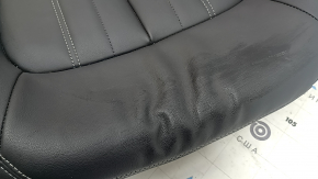 Rear seat cushion trim, 2nd row, right, Audi Q5 80A 21-24, black leather, wrinkled
