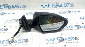 Right side mirror assembly for Hyundai Tucson 22-24, 8 pins, turn signal, heated, BSM, blue
