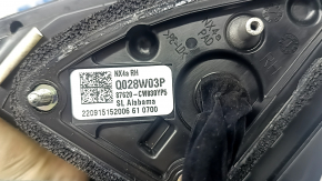 Right side mirror assembly for Hyundai Tucson 22-24, 8 pins, turn signal, heated, BSM, blue