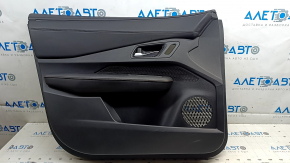 Front left door panel for Nissan Ariya 23-25, black leather with backlight, black leather insert, black leather armrest, chrome handle, scratches