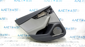 Audi A4 B9 17-19 rear left door panel, gray, gray leather insert, gray leather armrest, Bang and Olufsen