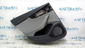 Door trim panel rear left Audi A4 B9 20-25 dark gray, gray leather insert, with gray armrest, without curtain, for cleaning