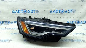 Right front headlight assembly for the Audi A6 C8 19-24 LED, Matrix beam with seal, cobwebs, sand, scratches