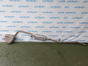The exhaust pipe with the rear barrel of a Honda CRV 20-22 hybrid is dented in the resonator.