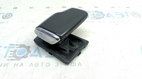 Audi A6 C8 19-25 gear knob, dark gray leather with gray stitching, with overlay, worn