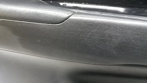 Door trim panel, front left, Hyundai Tucson 22-24, black with black cloth insert, black armrest, chrome molding with black gloss, with handle, scratches, worn