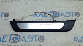 Audi A6 C8 19-25 black outer rear left door sill with chrome insert and backlight, scratches
