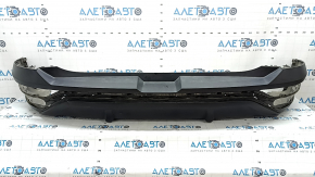 The bare lower rear bumper of a Hyundai Tucson 22-24 without parking sensors, structure, dented, cracked, scratched, broken fasteners
