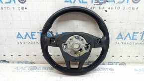 Audi A6 C8 19-25 leather steering wheel, dark gray with gray stitching and heating, Sport, glossy with chrome inserts, no buttons, scratches