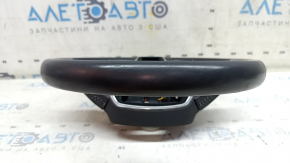 Audi A6 C8 19-25 leather steering wheel, dark gray with gray stitching and heating, Sport, glossy with chrome inserts, no buttons, scratches
