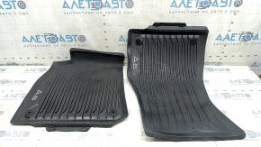 Set of 2 rear floor mats for Audi A6 C8 19-25, black rubber