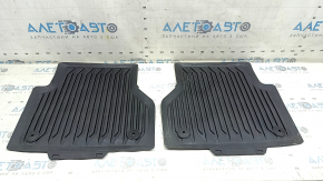 Set of 2 rear floor mats for Audi A6 C8 19-25, black rubber