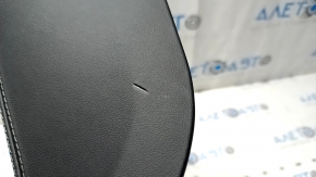 Tesla Model S 12 center console trim, right side - black, leather, gray stitching, dented