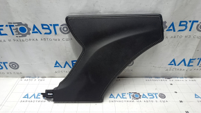 Tesla Model S 16-20 center console trim, left side, black leather, gray stitching