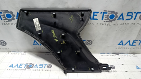 Tesla Model S 16-20 center console trim, left side, black leather, gray stitching