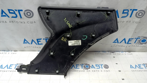 Tesla Model S 16-20 center console trim, right side, black leather, gray stitching