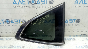 Rear right window glass, Honda CRV 17-22, tinted, scratches on molding, cut seal