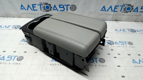 Tesla Model S 16-20 center console armrest, gray, with cup holders, carbon fiber trim, scratches