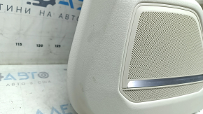 Door trim card rear right Audi A6 C8 19-24 light gray, without curtain, insert light gray leather, armrest leather light gray, upper leather dark gray, molding chrome with backlight, Bang & Oluf, with